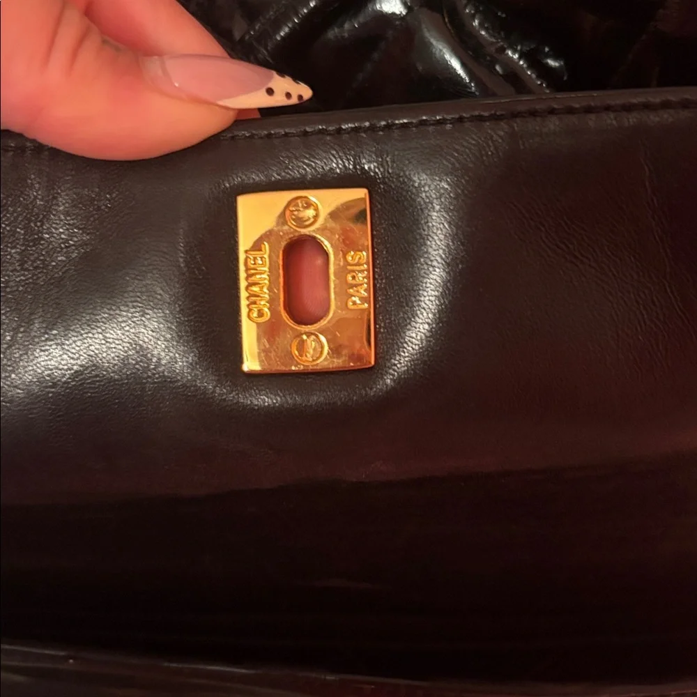 Chanel Glossy patent leatherBlack Backpack with 24k Gold Accents - Picture 3 of 15